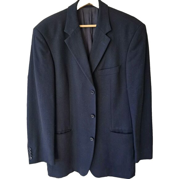 Hugo Boss Navy Blue Wool 3 Button EINSTEIN Suit Sport Jacket 40R Made In USA